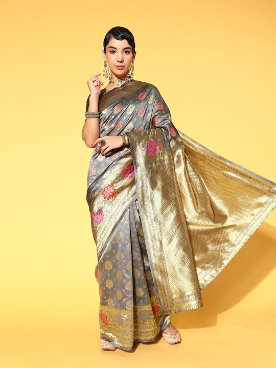 Saree mall Floral Saree With Woven Design Border