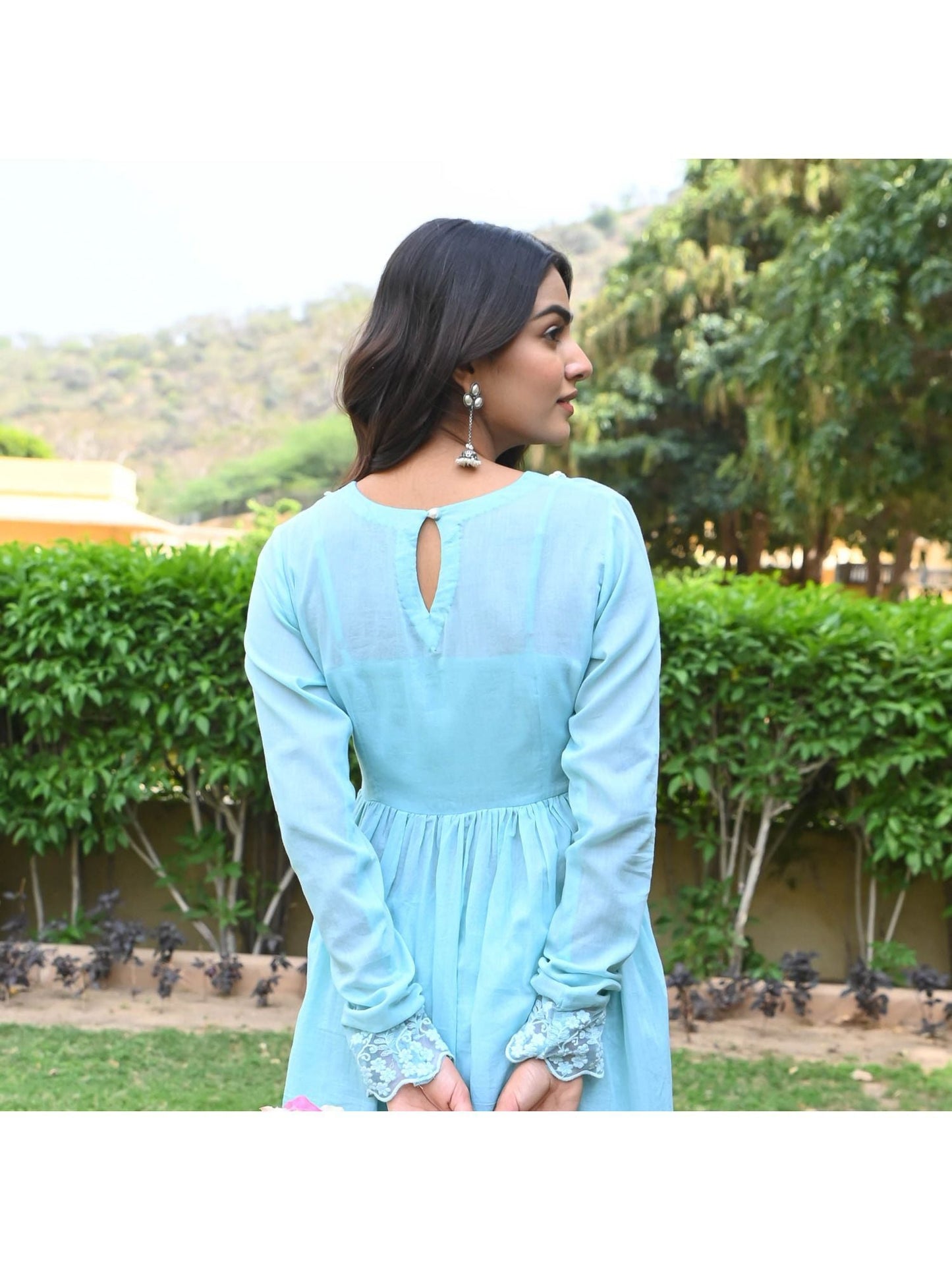 Urbanstree Saba Blue Anarkali (Set of 2)