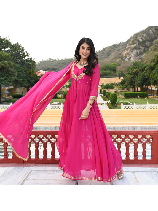 Urbanstree Malika Pink Anarkali (Set of 3)