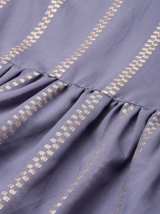 Sangria Women Jacquard Chanderi Silk Anarkali Kurta