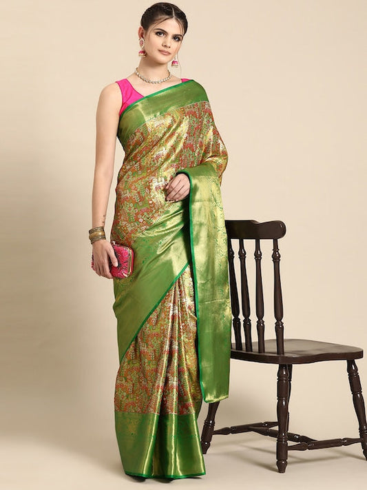 Silk Land Woven Design Zari Pure Silk Saree