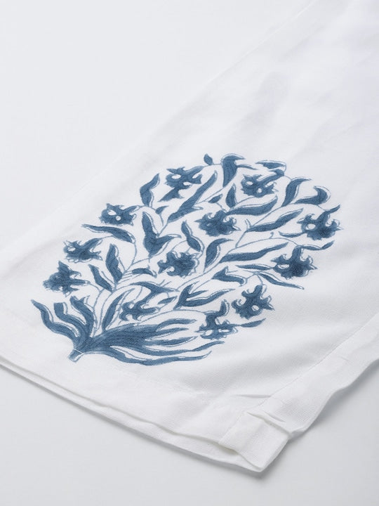 Yufta Women Blue Paisley Printed Kurta With Trousers & Dupatta