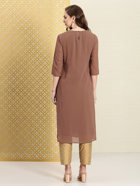 House of Pataudi Jashn Embroidered Sequined Floral Kurta