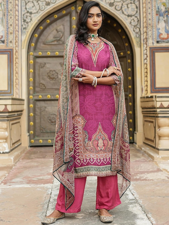 SCAKHI Paisley Printed Regular Kurta & Palazzos With Dupatta