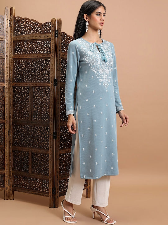 Vishudh Ethnic Motifs Printed Straight Kurta