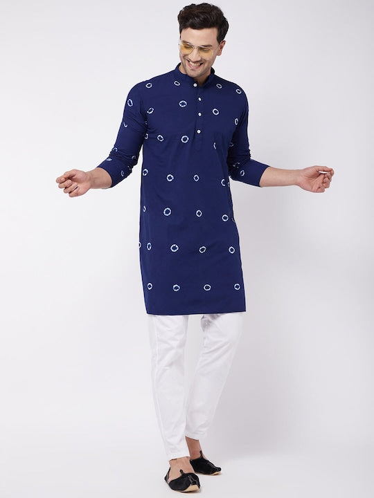 Vastramay Men Geometric Printed Pure Cotton Kurta