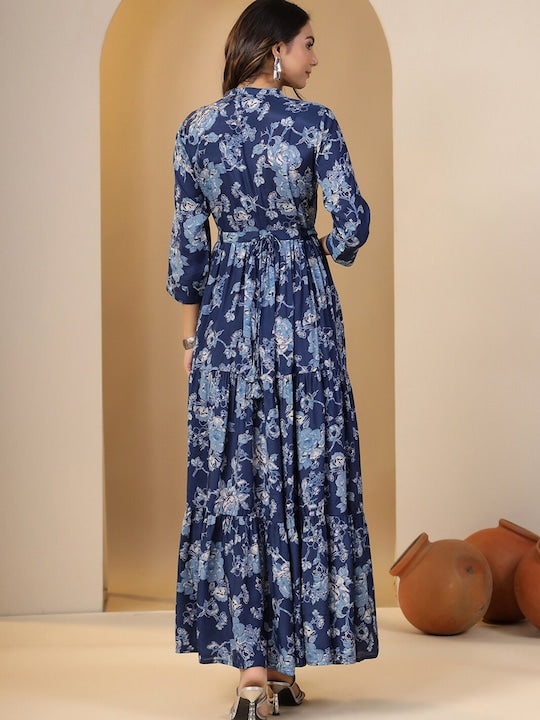 Vishudh Floral Print Maxi Dress