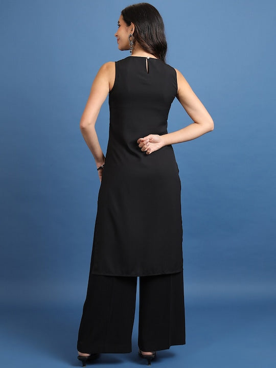 Vishudh Embroidered Sequinned Sleeveless Kurta