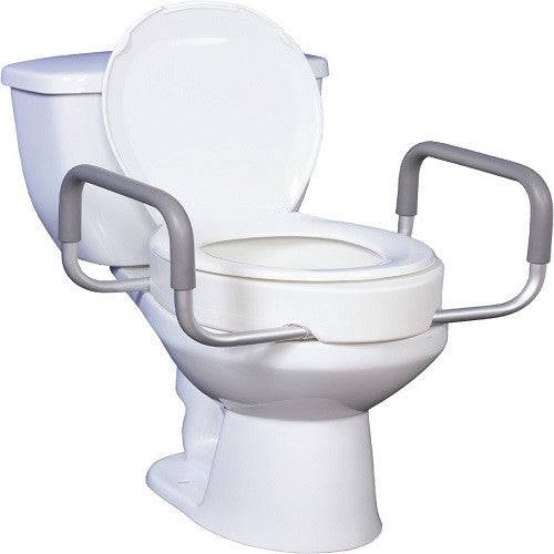 Drive Medical Premium Raised Toilet Seat with Removable Arms