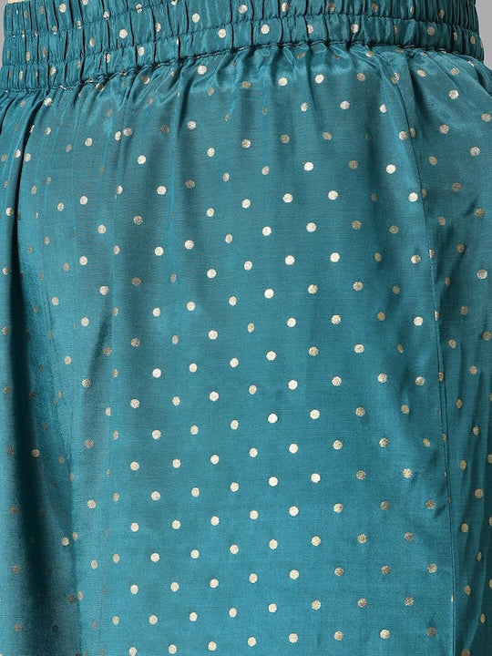 Aurelia Women Green Ethnic Motifs Yoke Design Kurta Set