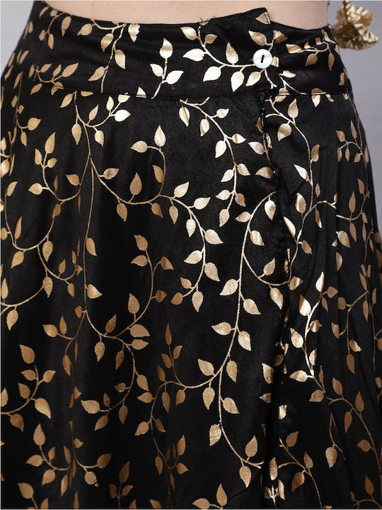 AKS Floral Printed Ready to Wear Lehenga & Blouse With Dupatta