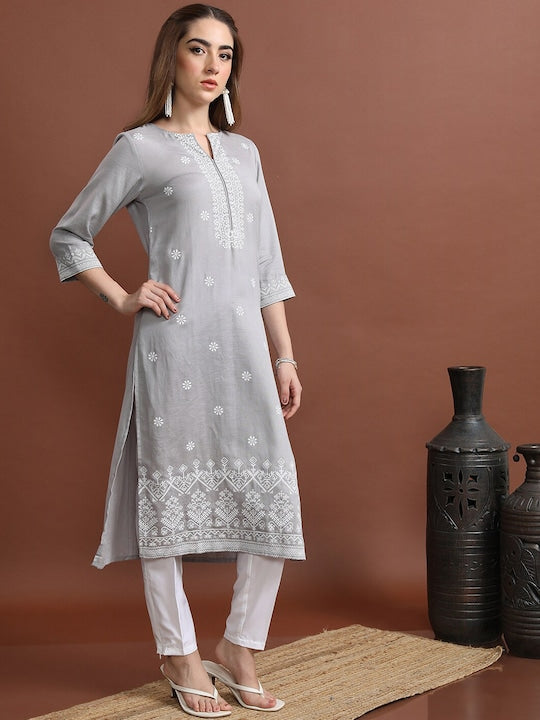 Vishudh Ethnic Motifs Printed Straight Kurta
