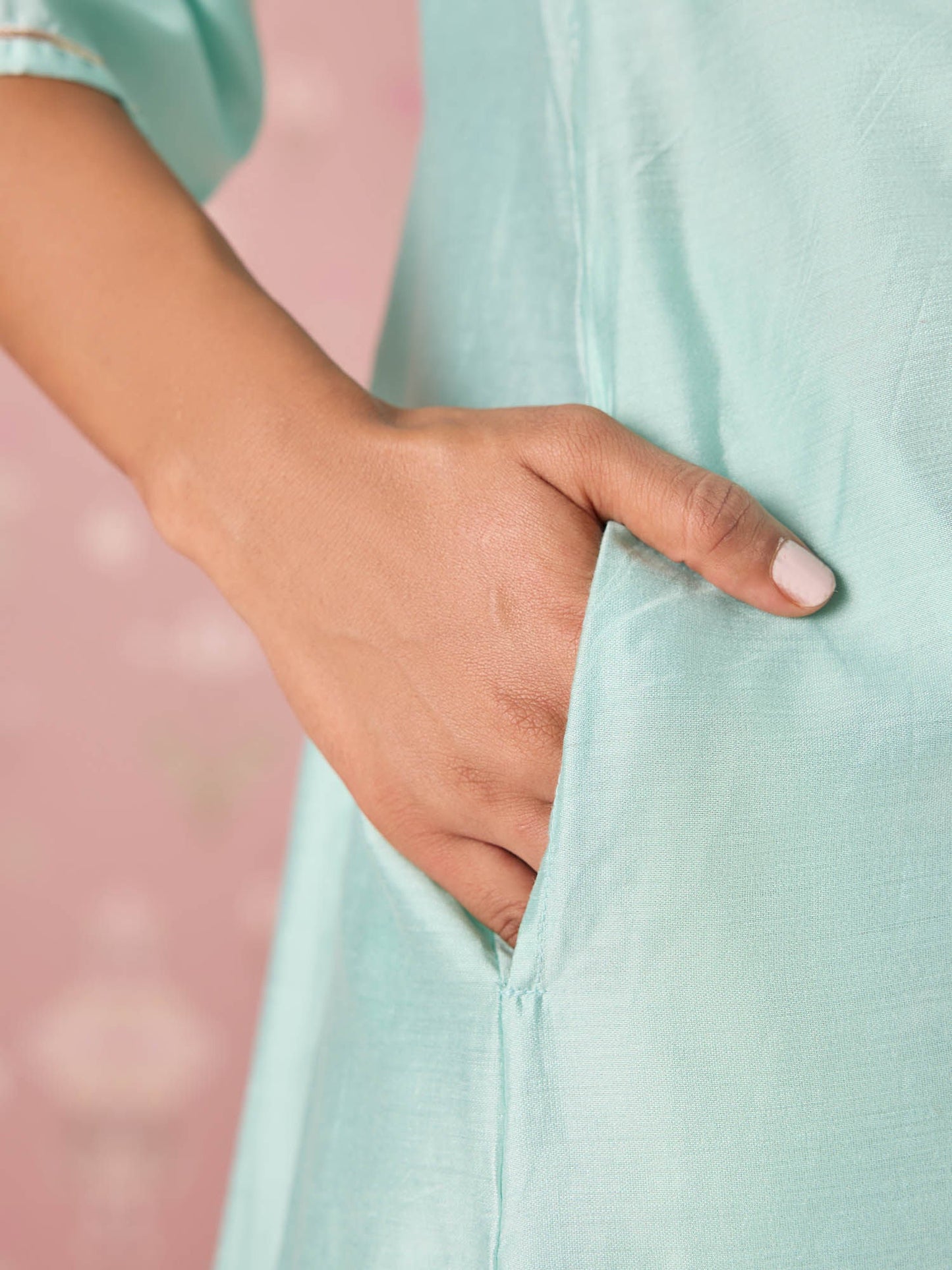 Likha Green Garden Groove Chanderi Embroidered Kurta Pant and Dupatta (Set of 3)