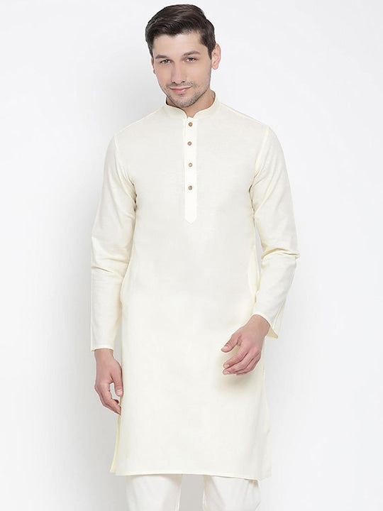 Vastramay Men Mandarin Collar Cotton Kurta