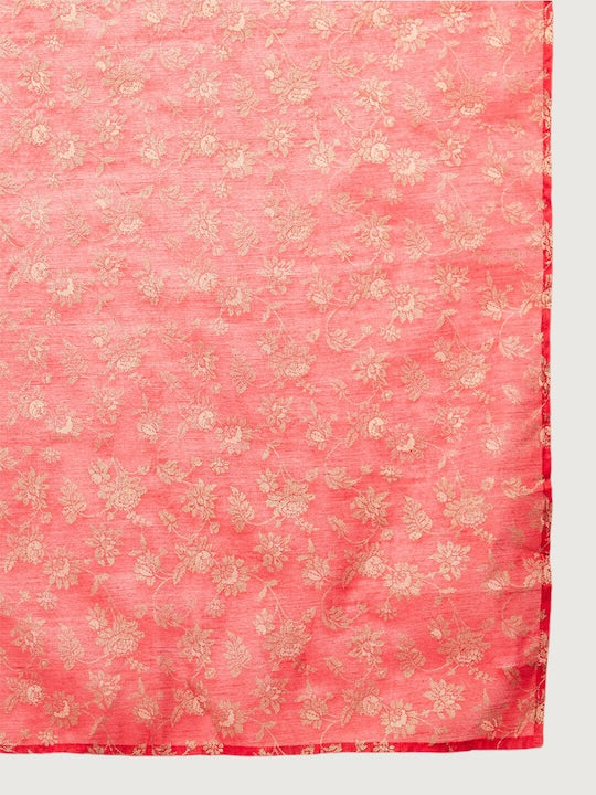 IMARA Yoke Design Sequinned Embroidered Chanderi Silk Kurta & Churidar With Dupatta