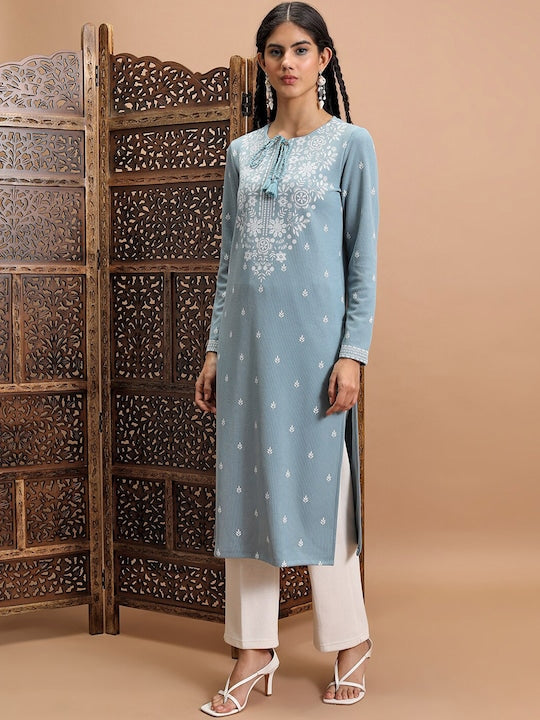 Vishudh Ethnic Motifs Printed Straight Kurta