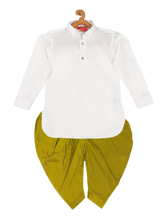 Vastramay Sishu Boys White Kurta with Dhoti Pants