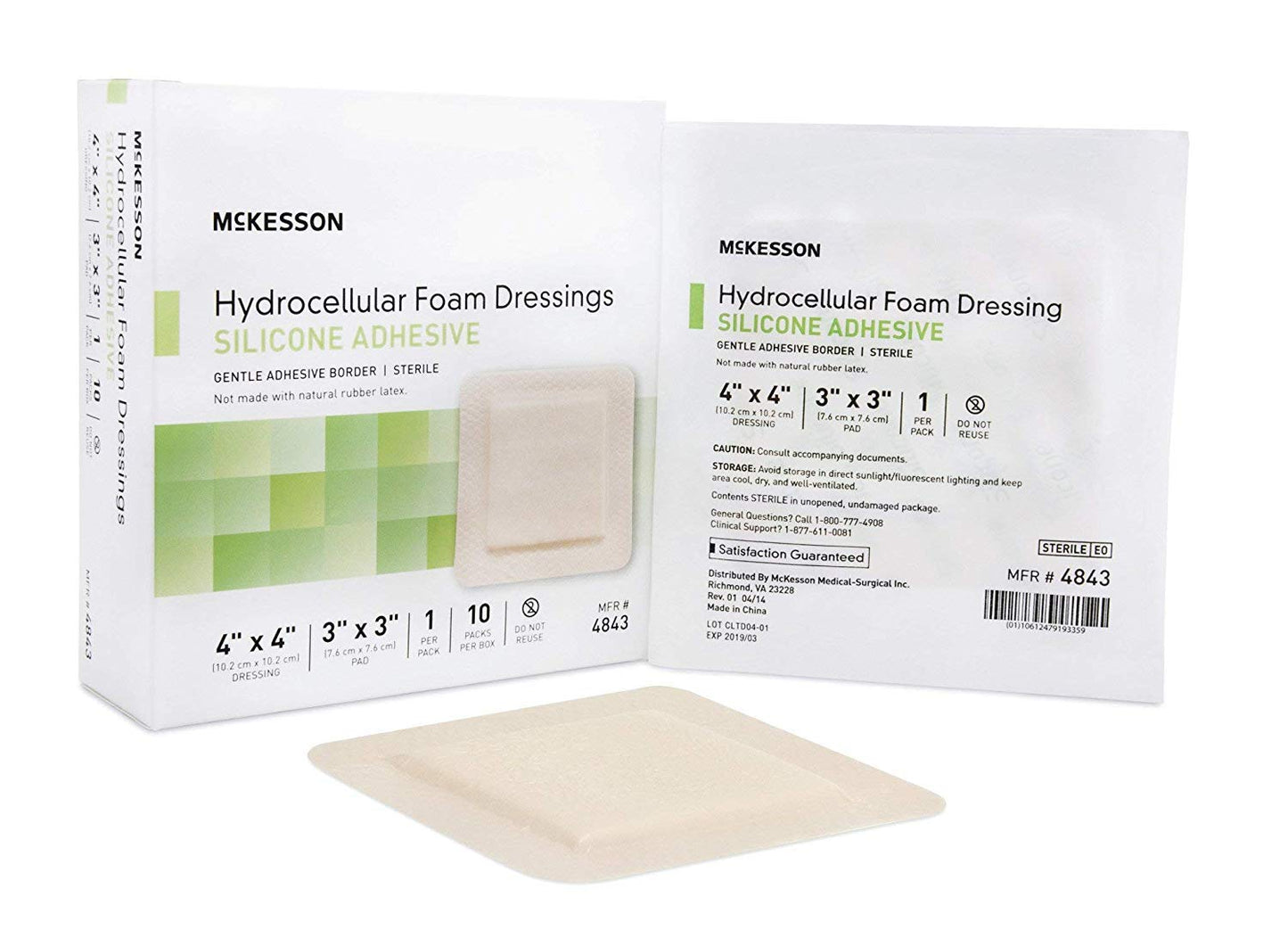 McKesson 4843 Silicone Foam Dressing, Box of 10 62272202