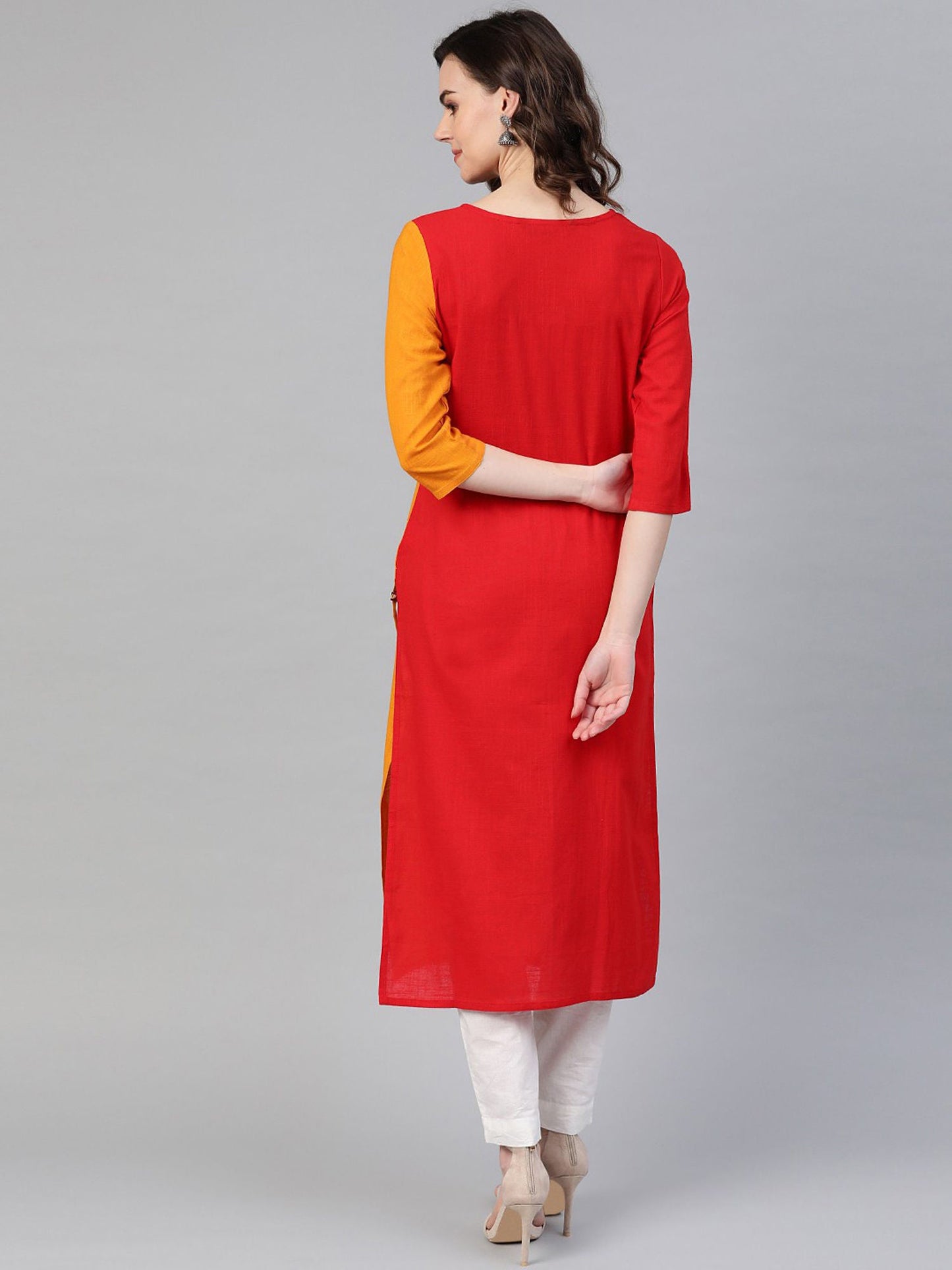 KSUT Maroon Embroidered Kurta