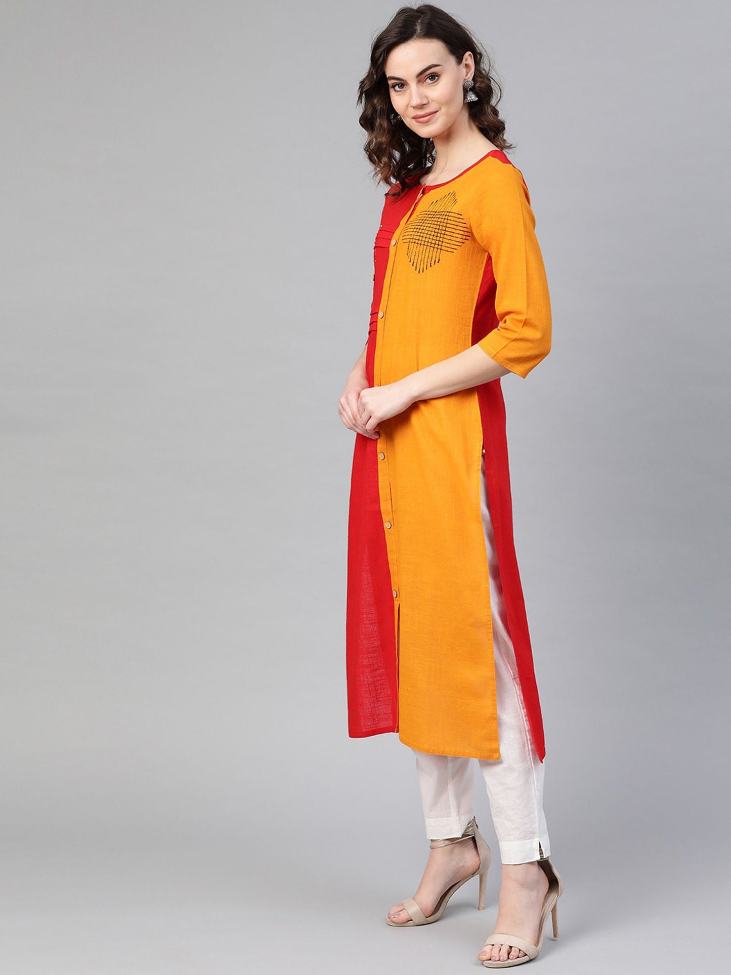 KSUT Maroon Embroidered Kurta