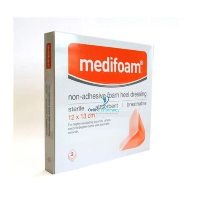 Medifoam Non Adhesive Foam Heel Dressing (Box of 3) 12cm x 13cm