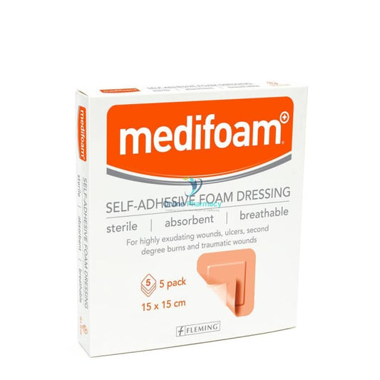 Medifoam Self-Adhesive Foam Dressing (Box of 5) 15cm x 15cm
