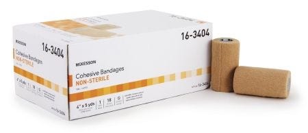 McKesson Cohesive Bandage 6 Inch X 5 Yard Self-adherent Closure Tan, Case of 12