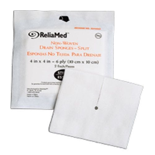 Cardinal Health TDrain Sponge, Sterile, 2s, 6Ply, 4" x 4", Box of 25