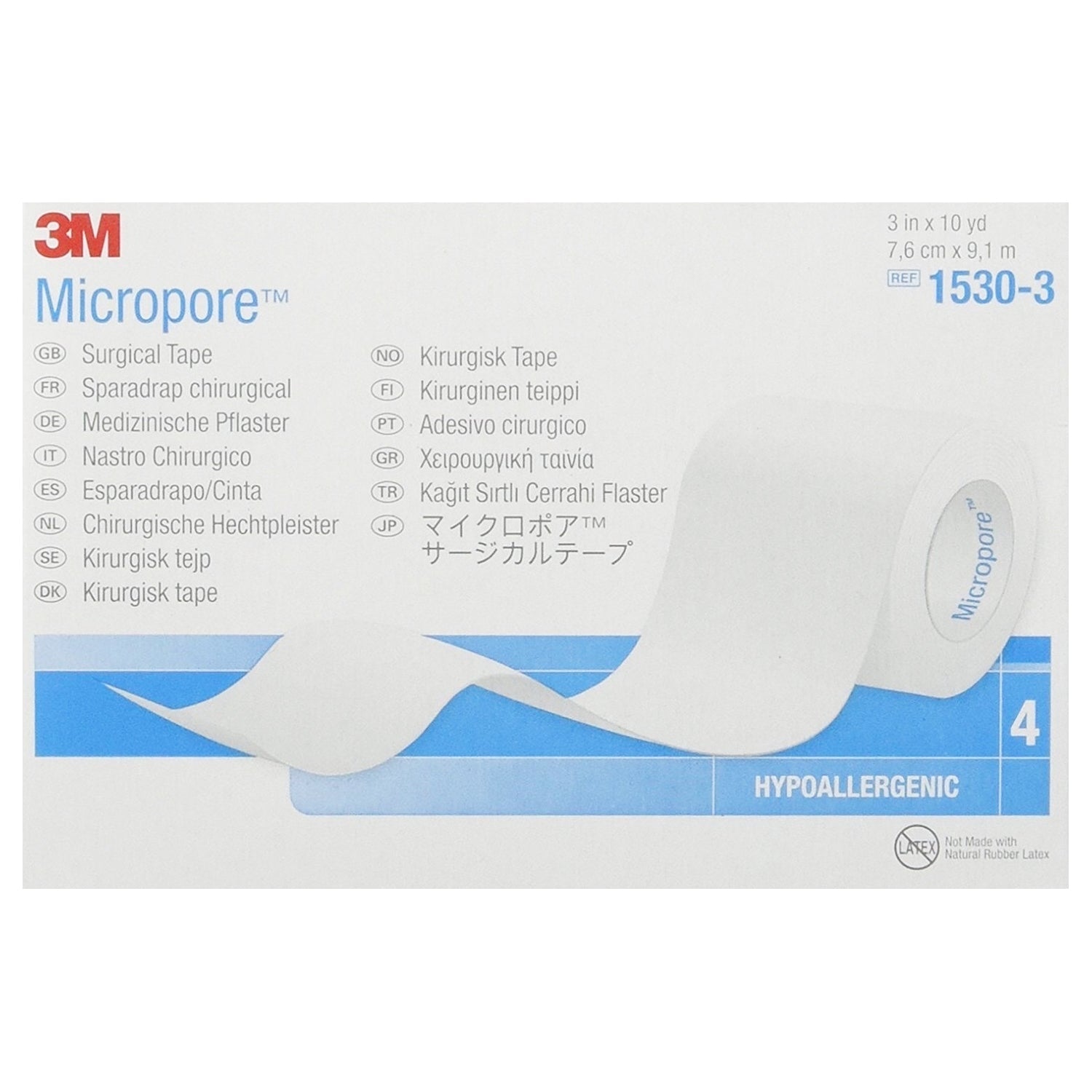 3M Micropore 1530-3 Medical Tape Skin Friendly Paper 3 Inch X 10 Yard White NonSterile, Case of 40
